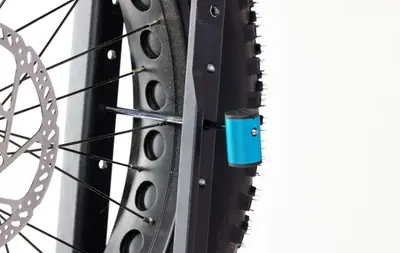 QuietKat Pivot Pro Vehicle Hitch Rack Wheel Lock — hero